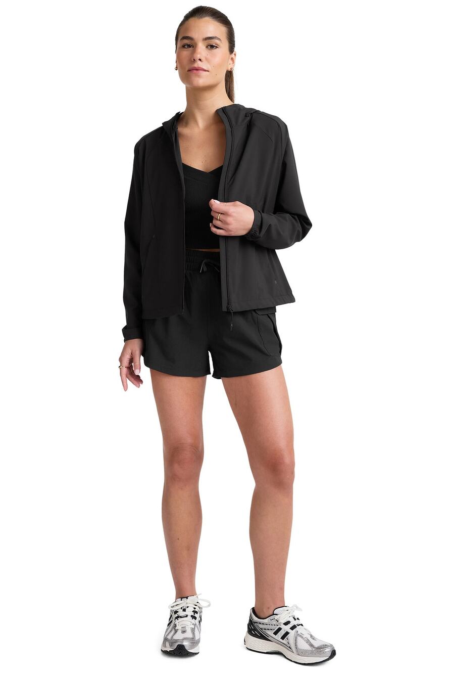 Beyond Yoga Cross Country Packable Jacket in Black Size Small